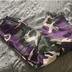 Purple, White, and Black Camo Cargos 💜🖤🤍